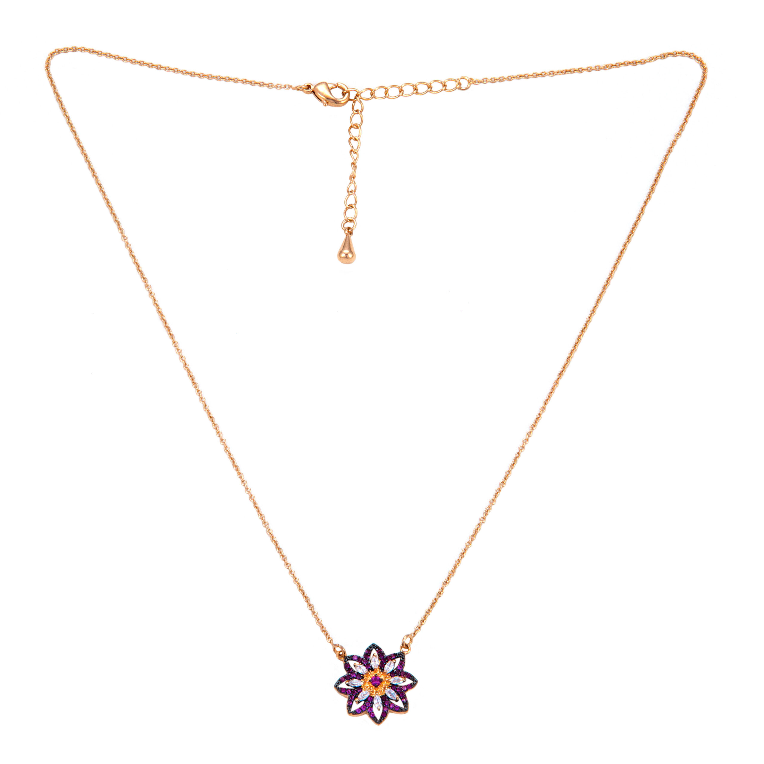 golden chain necklace with pendent on the white background ΚΟΛΙΕ ΤΕΣΤ - Image 1