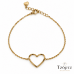 Βραχιόλι από Ανοξείδωτο Ατσάλι με Καρδιά – Golden Heart
