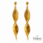 Μακριά Σκουλαρίκια απο ανοξείδωτο ατσάλι - Golden Twist