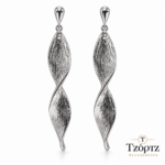Μακριά Σκουλαρίκια απο ανοξείδωτο ατσάλι - Silver Twist